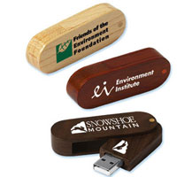 Eco Swing Wood Oblong Flash Drive GW (4GB)